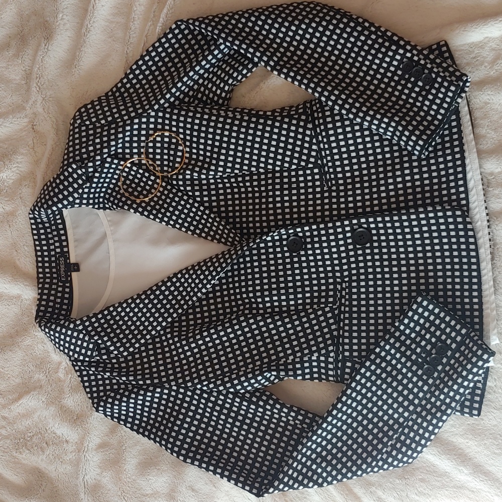 Express Black + White Blazer